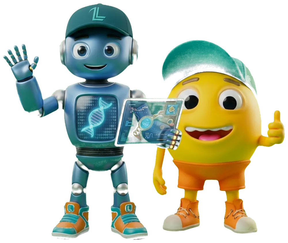 Les mascottes Ler et Nety